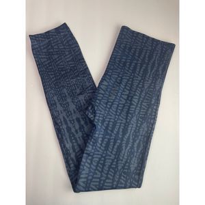 Spanx Women's Blue Print Look at Me Now Seamless Leggings Size XL